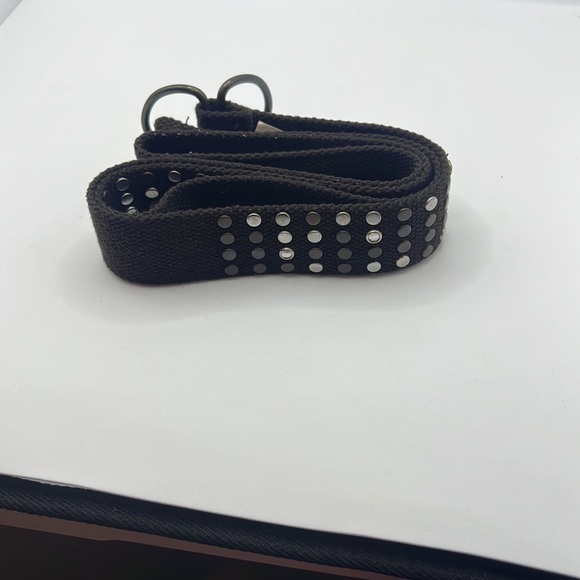 Brown studded belt size 14 cavnas brown D ring belt boho indie limited edition - Picture 10 of 10